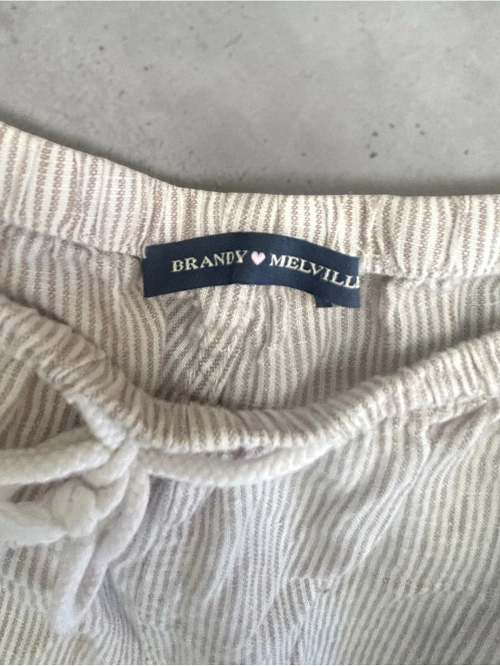 Brandy Melville Light Beige Corduroy Drawstring Pants